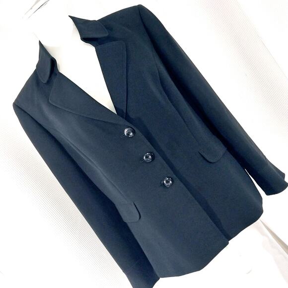 TAHARI! IMPECCABLY TAILORED BLACK 3 BUTTON FRONT JACKET, BLAZER! SZ 16 - Picture 7 of 7
